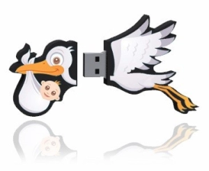 Memoria USB en PVC 2D diseño Cigueña