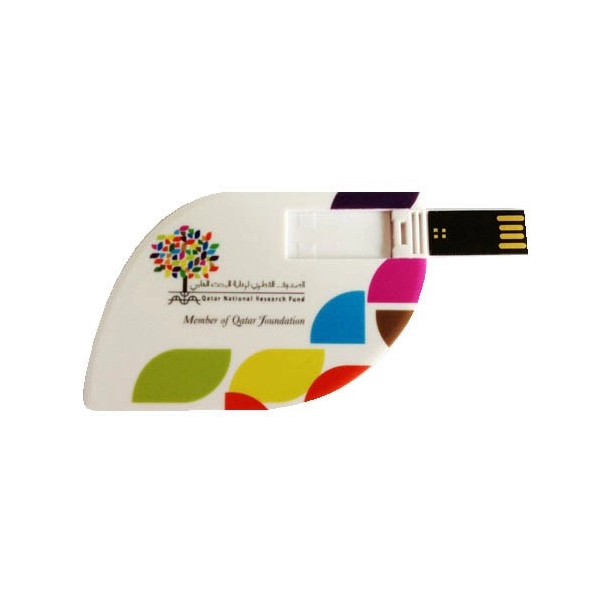 Memoria USB plastica semi ovalada en forma de Tarjeta