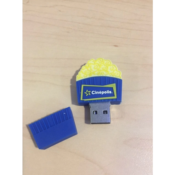 Memoria USB en PVC 2D diseño Caja de Crispetas (Popcorn)