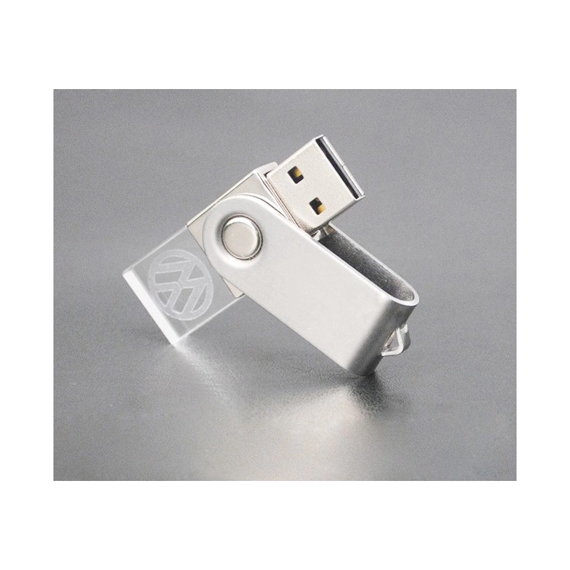 Memoria USB giratoria en Metal y Cristal