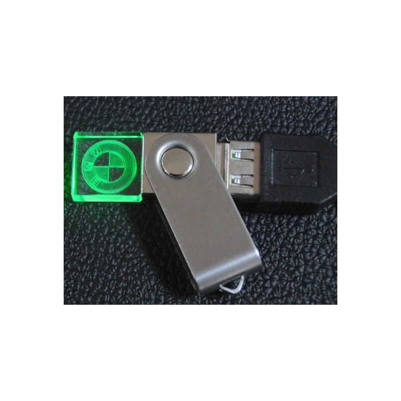 Memoria USB giratoria en Metal y Cristal