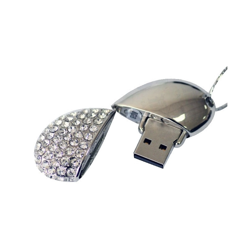 Memoria USB metalica en forma de Corazon con chispitas