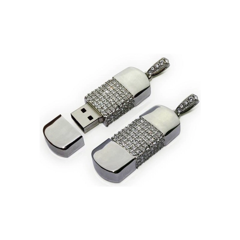 Memoria USB en metal con chispitas de cristal