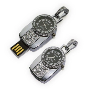 Memoria USB Metalica con Reloj y chispitas