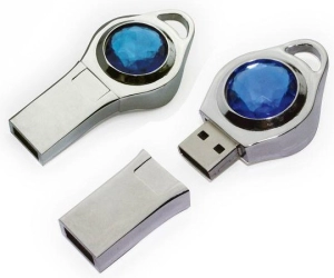 Memoria USB en Metal con Cristal de Color