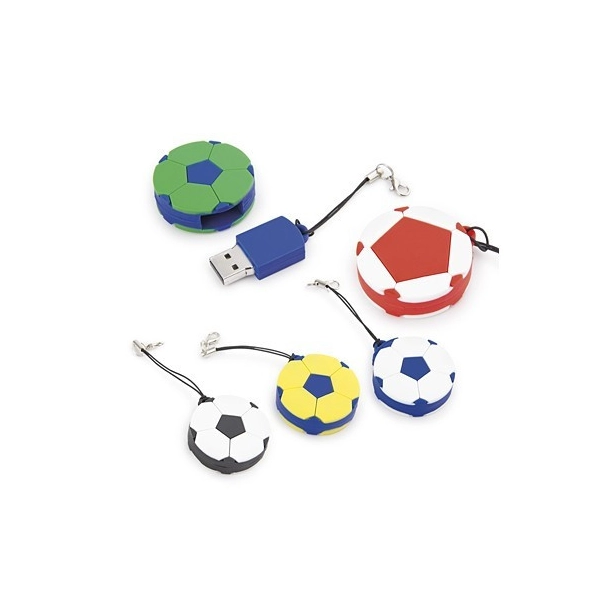 Memoria USB en PVC 2D diseño Balon de Futbol