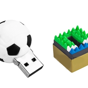 Memoria USB en PVC 3D diseño Balon de Futbol con Base
