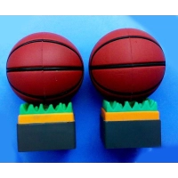 Memoria USB en PVC 3D diseño Pelota de Basket con base