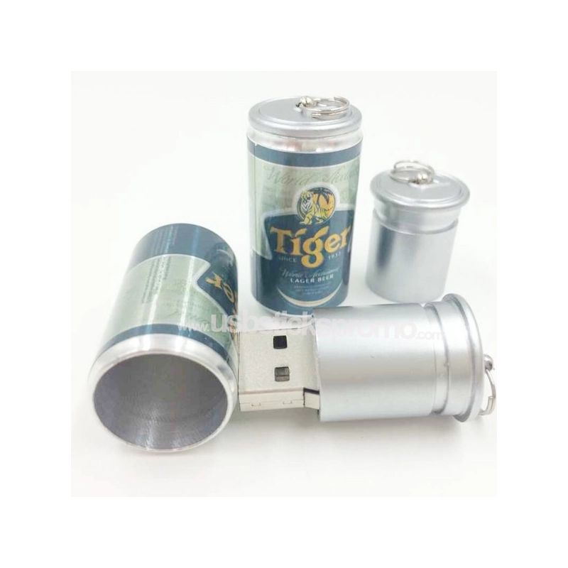 Memoria USB metalica en forma de Lata de Cerveza