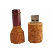 Memoria USB en corcho en forma de botella de licor