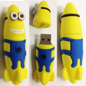 Memoria USB en PVC 3D diseño Minion en forma de Cohete