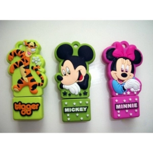 Memoria USB en PVC 2D diseño Mickey, Minnie y Tiger