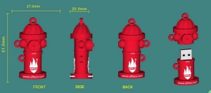Memoria USB en PVC 3D diseño Hidrante de Agua