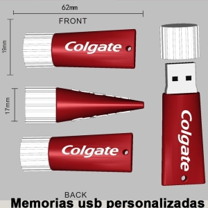 Memoria USB en PVC 2D diseño Crema Dental