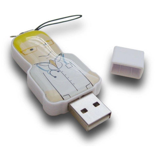Memoria USB plastica diseño de Doctor, con domo