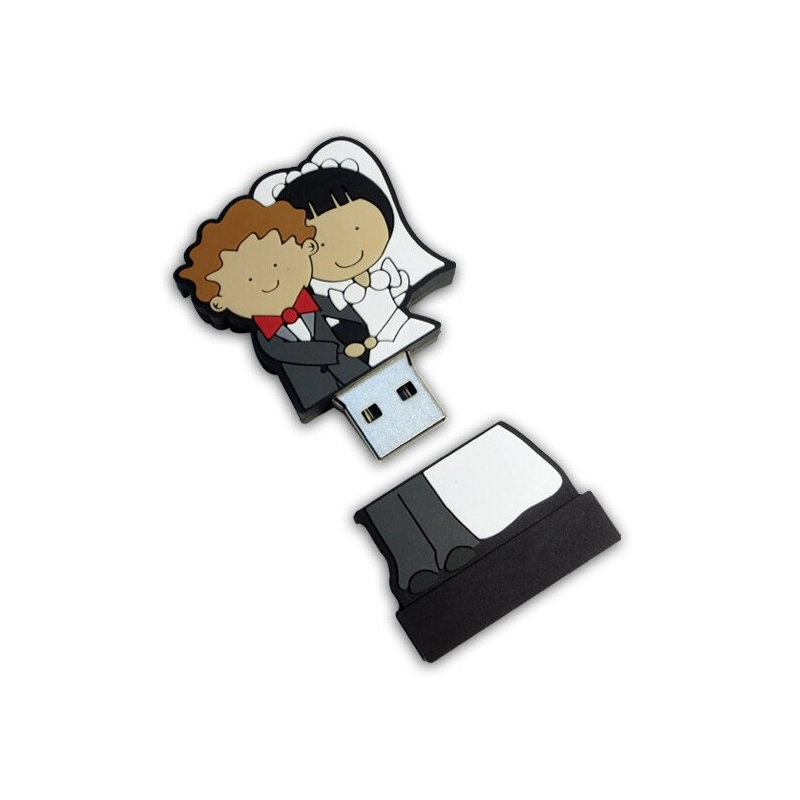 Memoria USB en PVC 2D diseño Novios