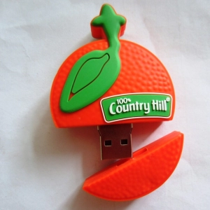 Memoria USB en PVC 2D diseño Naranja