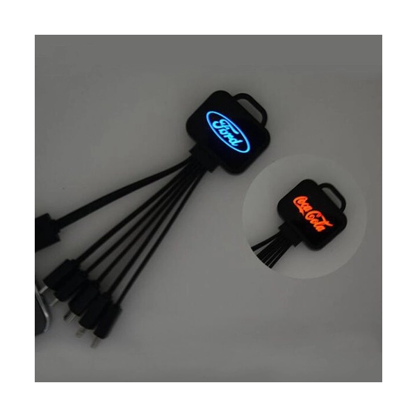 Cable Multiconector x 3 en ABS con logo en LED