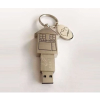 Memoria USB metalica en forma de Casa