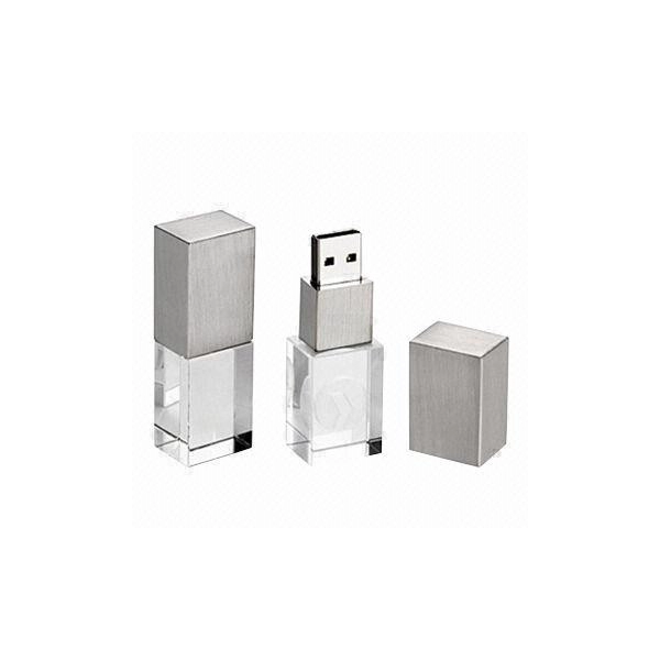 Memoria USB en metal y cristal