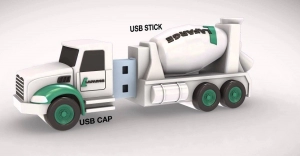 Memoria USB en PVC 3D diseño Camion Mezclador