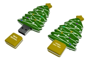 Memoria USB en PVC 2D diseño Arbolito Navideño