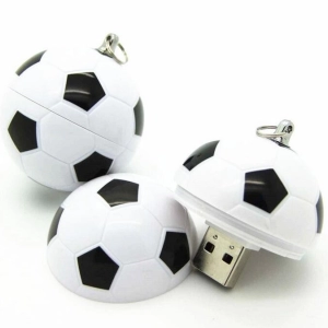 Memoria USB plastica en 3D en forma de balon de futbol