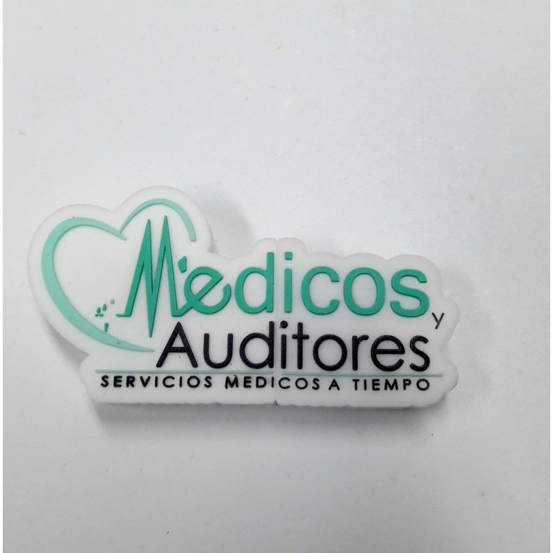Memoria USB PVC 2D diseño logo Medicos y Auditores