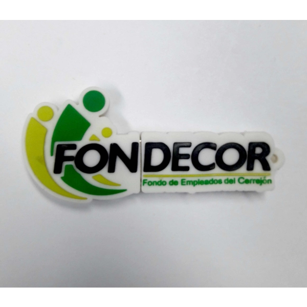 Memoria USB PVC 2D diseño logo Fondecor