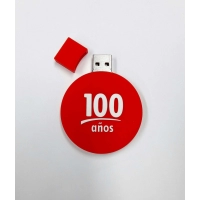 Memoria USB en PVC 2D diseño logo 100 años