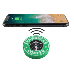 Cargador Inalambrico en PVC 2D diseño personalizado de Logo Starbucks