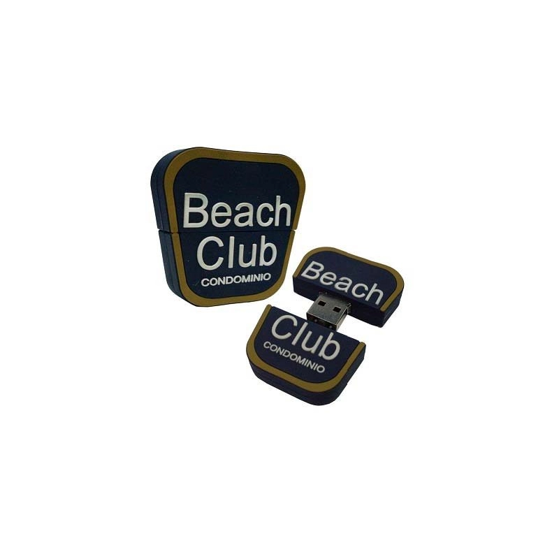 Memoria USB en PVC 2D diseño Logo Beach Club