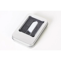 Caja Rectangular Mediana de Aluminio con Ventana para empaque de USB