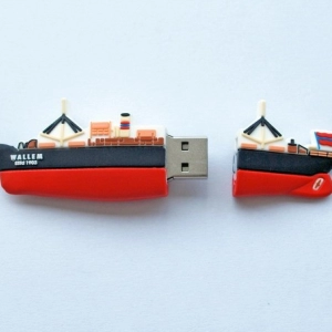 Memoria USB en PVC 2D diseño Barco Porta Contenedor