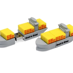 Memoria USB en PVC 3D diseño Barco Porta Contenedor