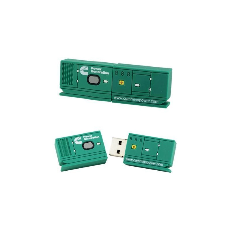 Memoria USB en PVC 2D diseño Generador o Planta Electrica