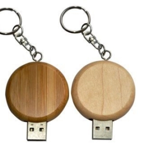 Memoria USB redonda en madera