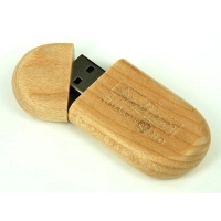 Memoria USB ovalada en madera