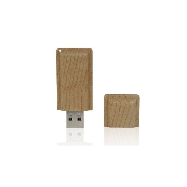 Memoria USB rectangular en madera