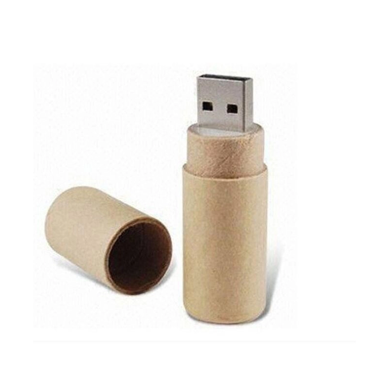Memoria USB tubular en carton con tapa