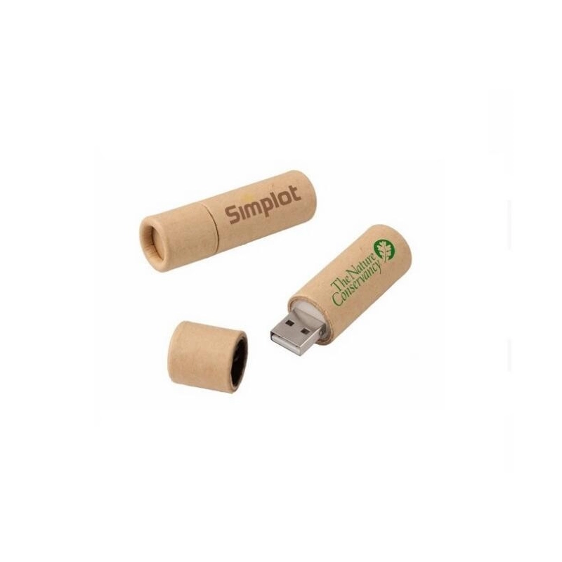 Memoria USB tubular en carton con tapa