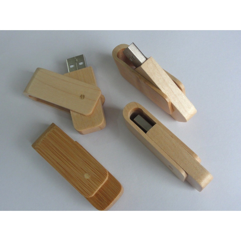Memoria USB giratoria en madera