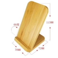 Cargador Inalámbrico con Stand, en Bambu, tamaño 90 x 90 x 8.5 mm