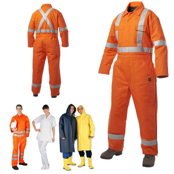 Overol elaborado en tela Drill con cintas reflectivas