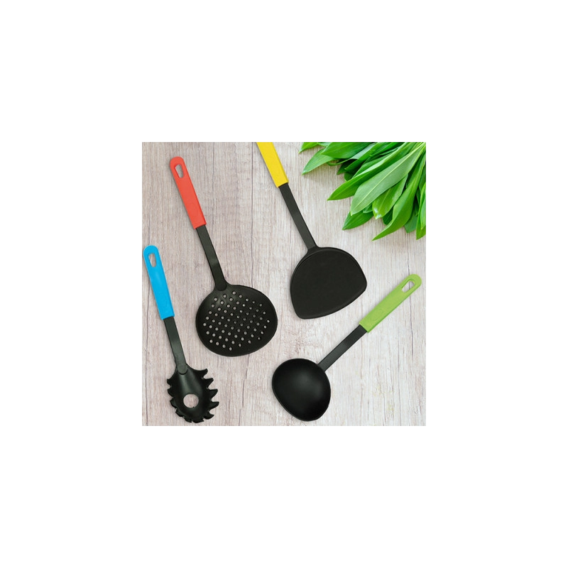 Set Spoon, 4 cucharones de cocina 30 cmts con mango de color