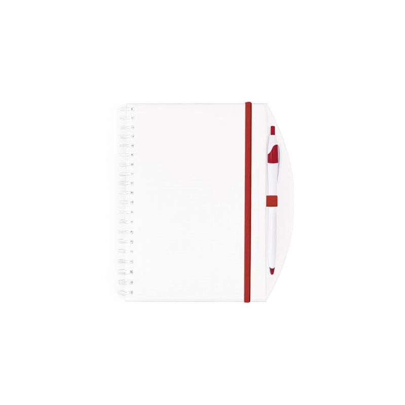 Cuaderno Lace, de 13 x 18 cmts, en PP blanco, con bolígrafo
