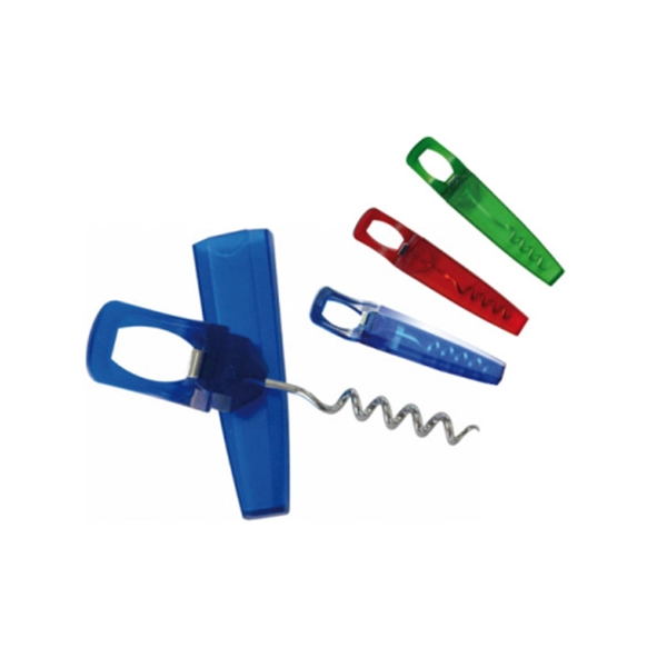 Destapador Sacacorchos Traslucido, 12.5 x 2.7 cmts