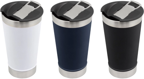 Mug Doble Pared en acero tapa plastica, 500 ml, de 7.5 x 17 cmts