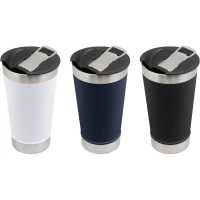 Mug Doble Pared en acero tapa plastica, 500 ml, de 7.5 x 17 cmts