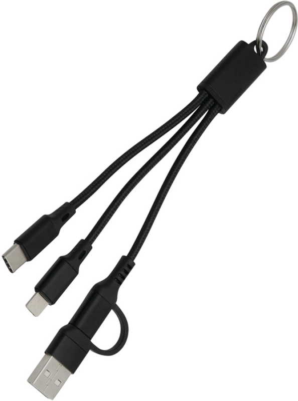 Cable Multiconector 2 en 1, con llavero, de 15.5 cmts